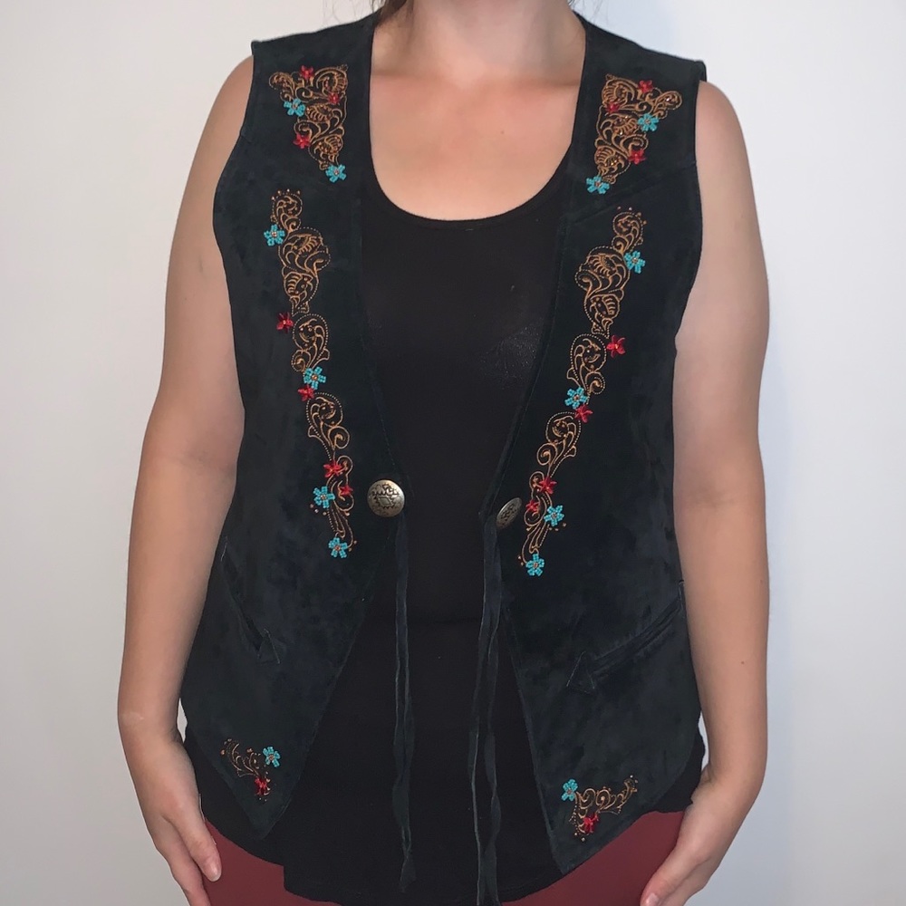 Pendleton leather shell vest